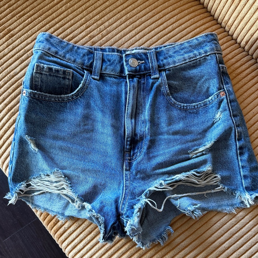 Tally Weijl Denim Blue Distressed Women Shorts